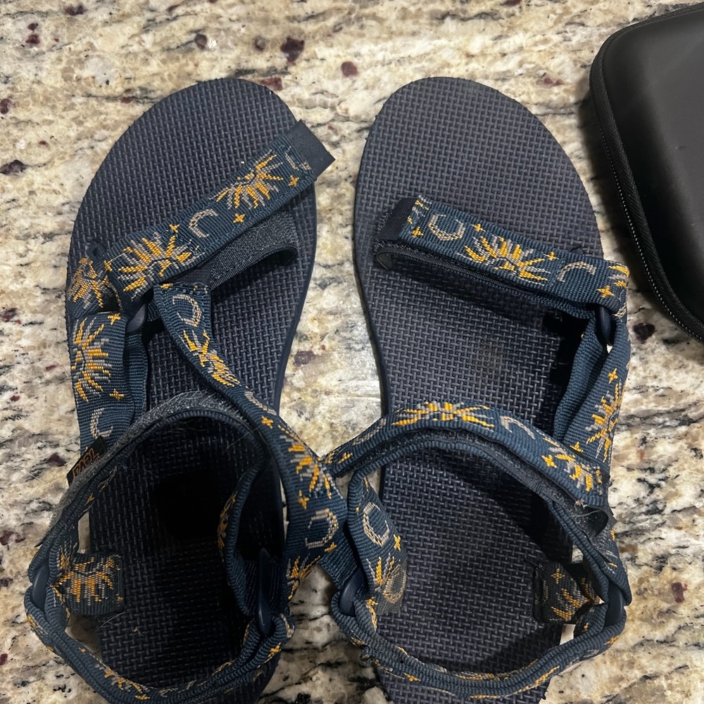 Blue and Yellow Sandals Teva